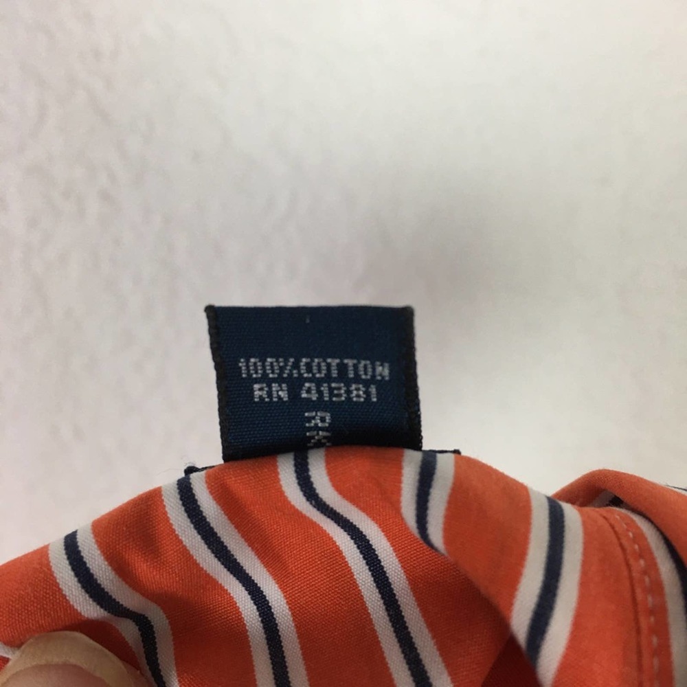 Ralph Lauren Orange & Navy Stripe Button Down Med - Picture 6 of 6